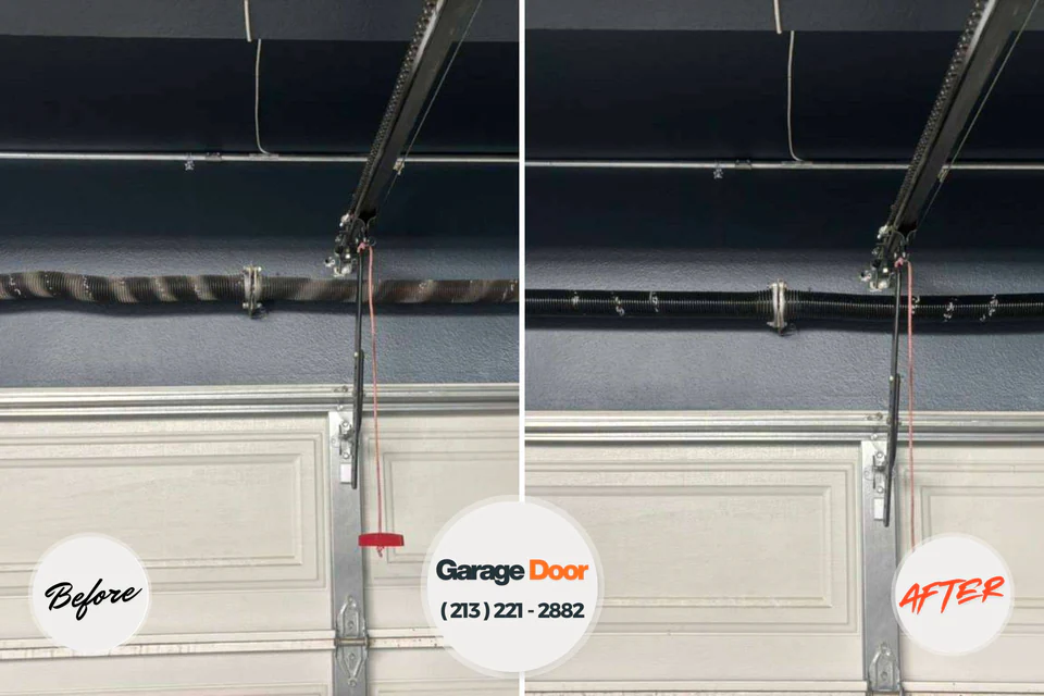 Before and after: garage door repair Sunnyvale, TX